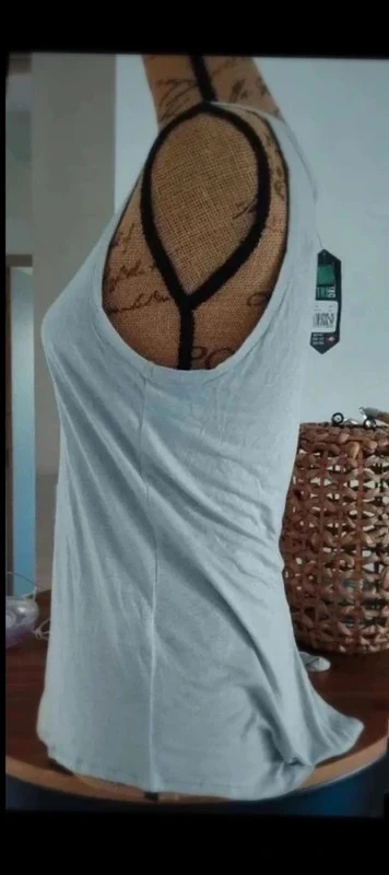 Light grey women's tri dri sports vest T. XS open back yoga fitness new – photo 3